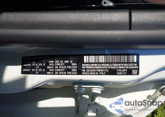 ZACNJDD17MPM71721: 43160419