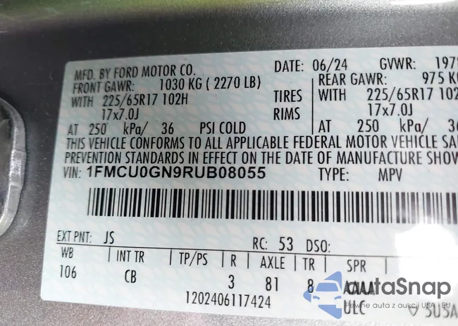 1FMCU0GN9RUB08055: 43160511