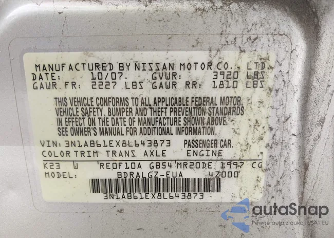 3N1AB61EX8L643873: 43160535