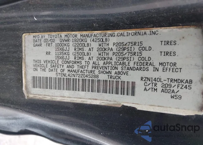 5TENL42N72Z045288: 43159758