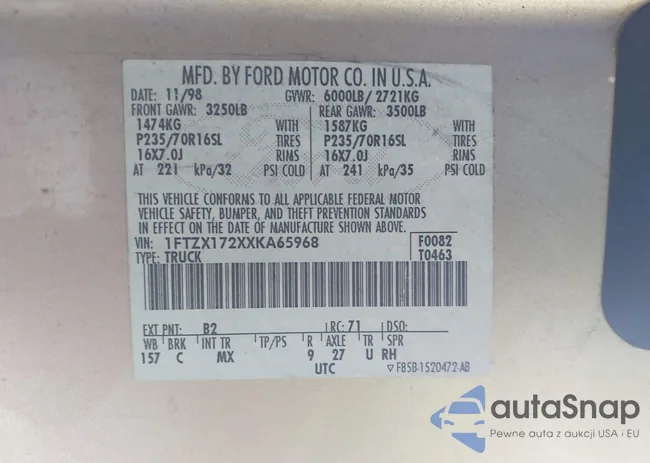 1FTZX172XXKA65968: 43159806