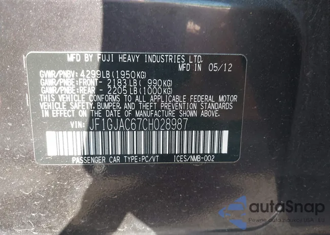 JF1GJAC67CH028987: 43159996