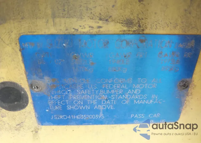 JS2RD41H035200395: 43159999