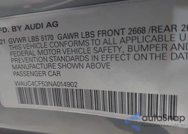 WAUC4CF53NA014902: 43161045