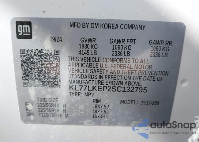 KL77LKEP2SC132795: 43161073