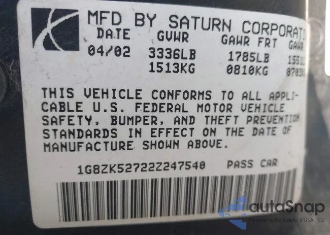 1G8ZK52722Z247540: 43161331