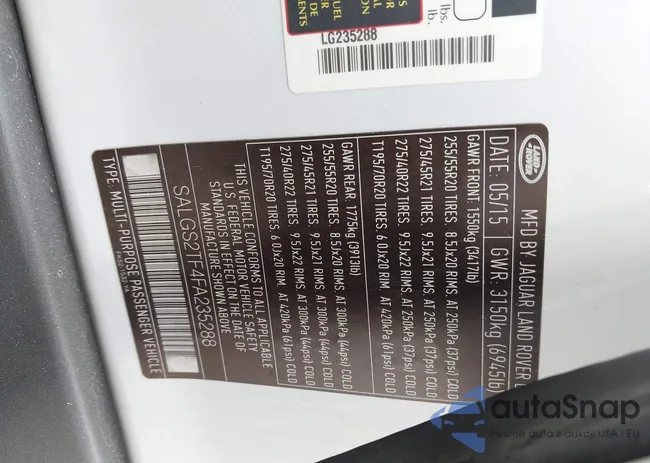 SALGS2TF4FA235288: 43161364