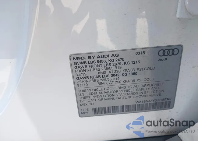 WA1BNAFY0J2150347: 43161366