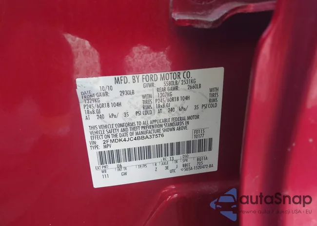 2FMDK4JC4BBA37576: 43161392