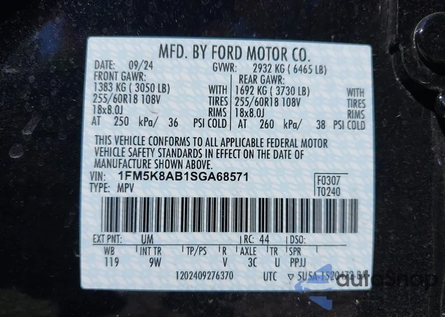 1FM5K8AB1SGA68571: 43161497