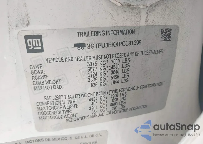 3GTPUJEKXPG131395: 43161522