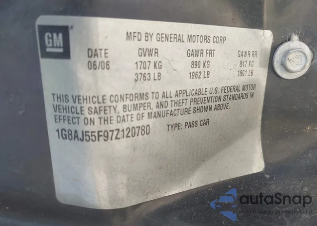 1G8AJ55F97Z120780: 43161553