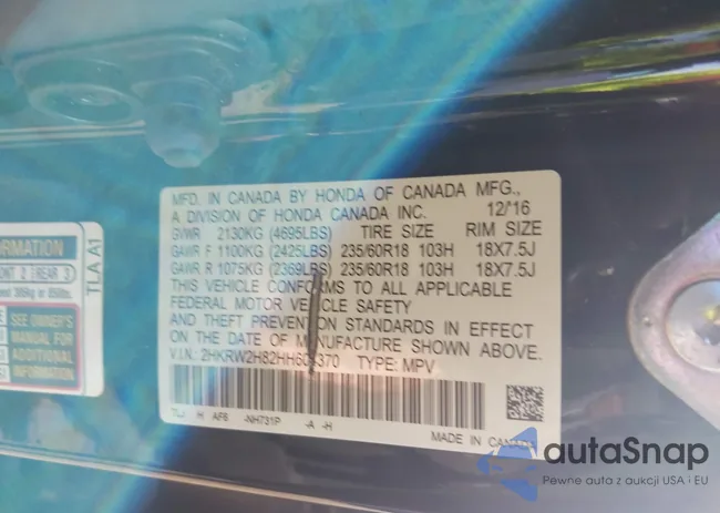 2HKRW2H82HH604370: 43161605