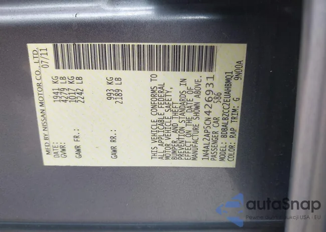 1N4AL2AP5CN426931: 43160657