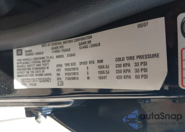 1GTCS13E478242421: 43160716