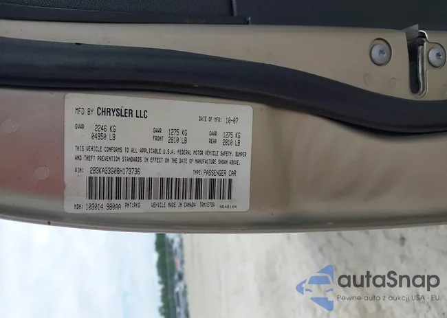 2B3KA33G08H173736: 43160780