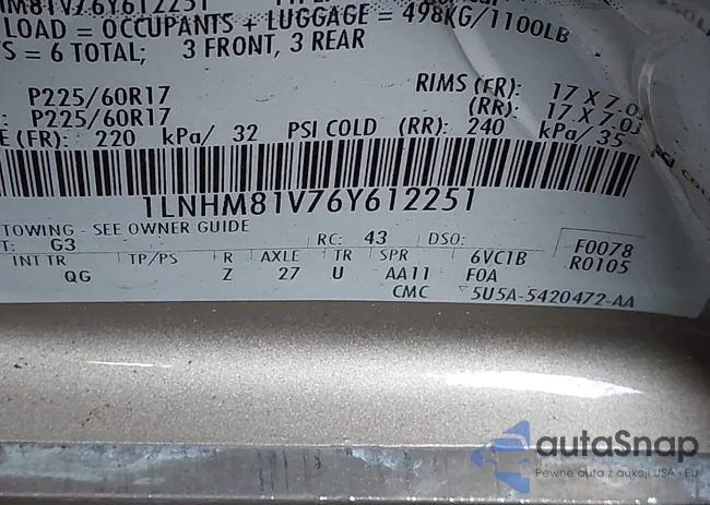 1LNHM81V76Y612251: 43160863