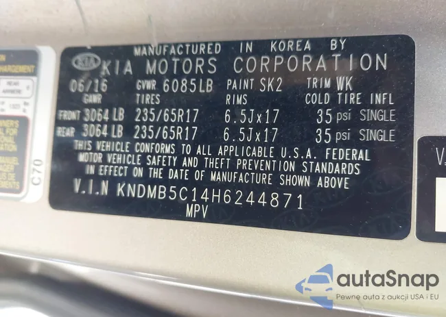 KNDMB5C14H6244871: 43160874