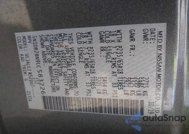 5N1DR2BN9LC583226: 43161025