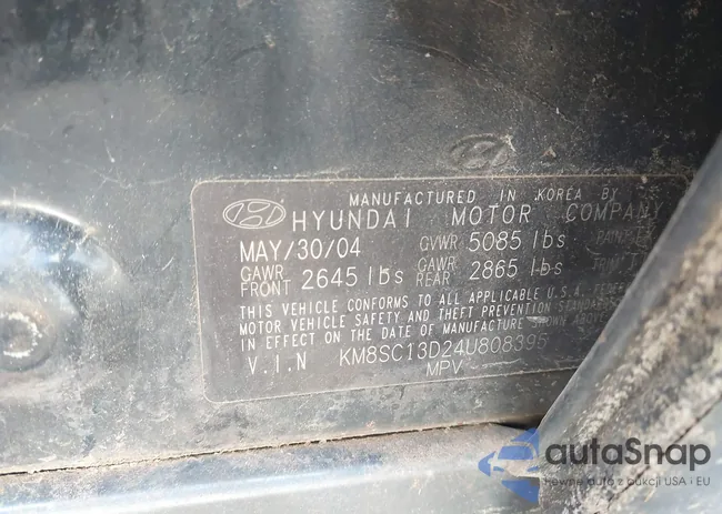 KM8SC13024U808395: 43162081