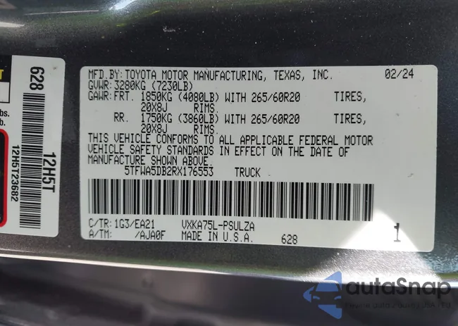 5TFWA5DB2RX176553: 43162140