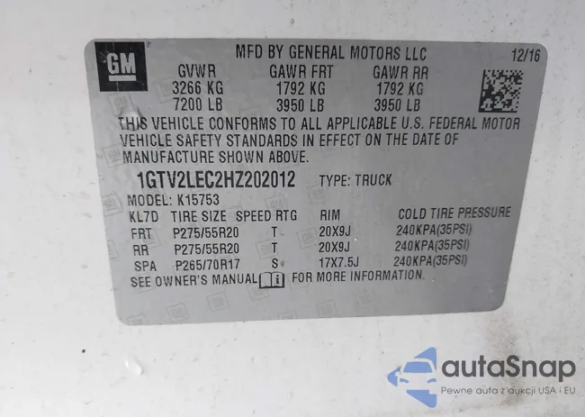 1GTV2LEC2HZ202012: 43162183