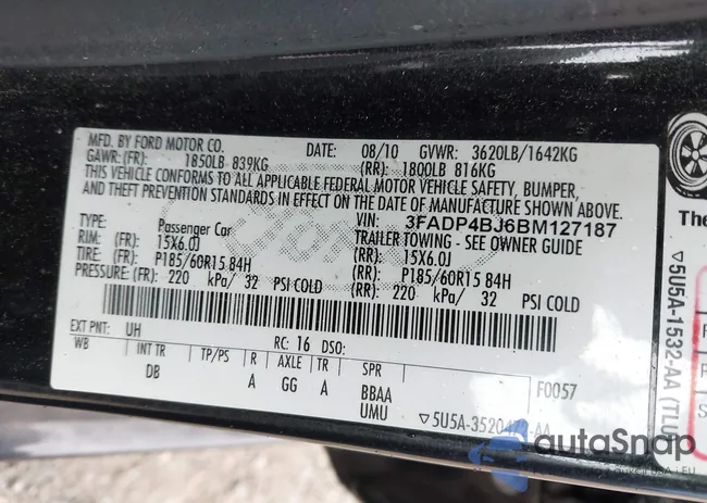 3FADP4BJ6BM127187: 43162197