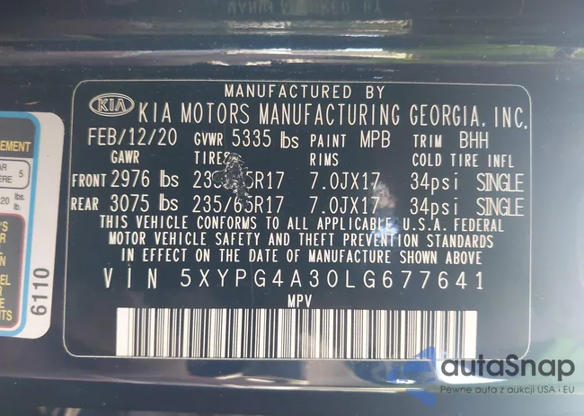 5XYPG4A30LG677641: 43162265