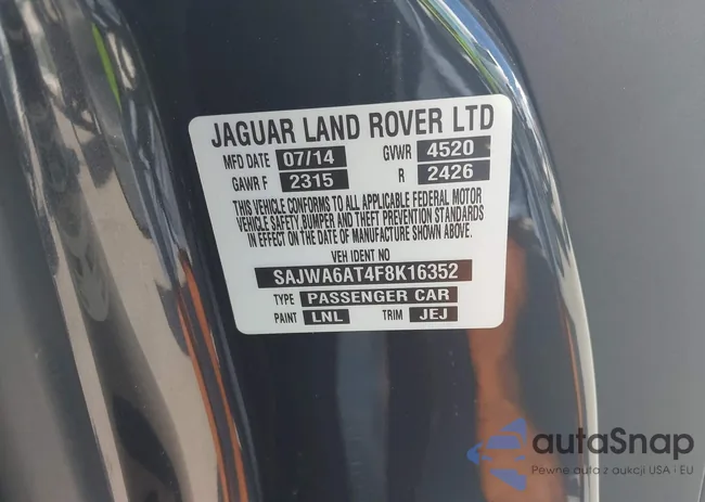 SAJWA6AT4F8K16352: 43162333