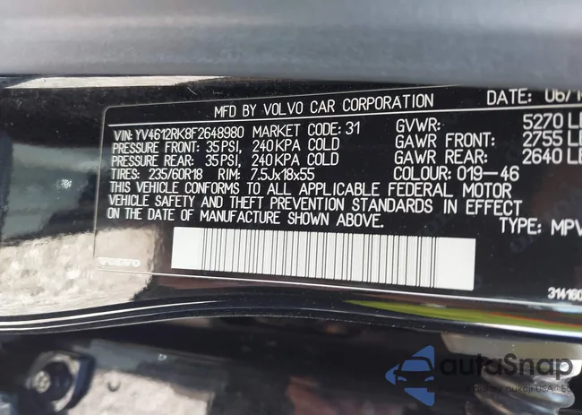 YV4612RK8F2648980: 43162355