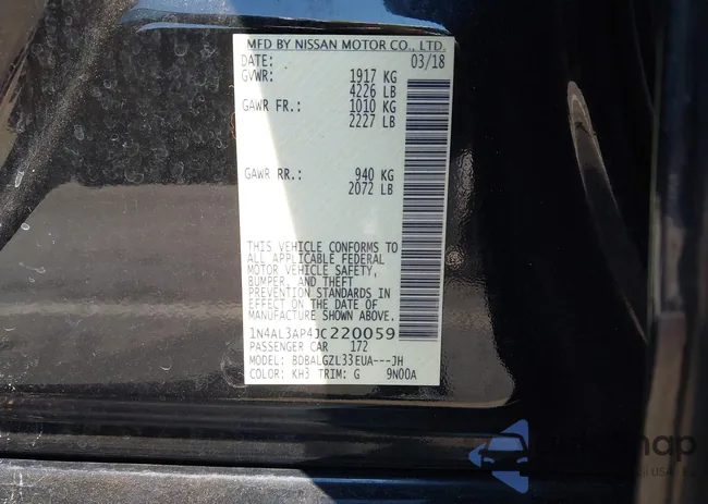 1N4AL3AP4JC220059: 43162358