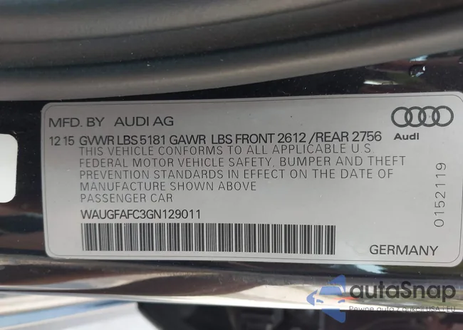 WAUGFAFC3GN129011: 43162422