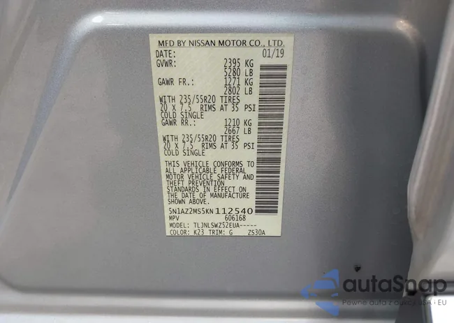 5N1AZ2MS5KN112540: 43162428