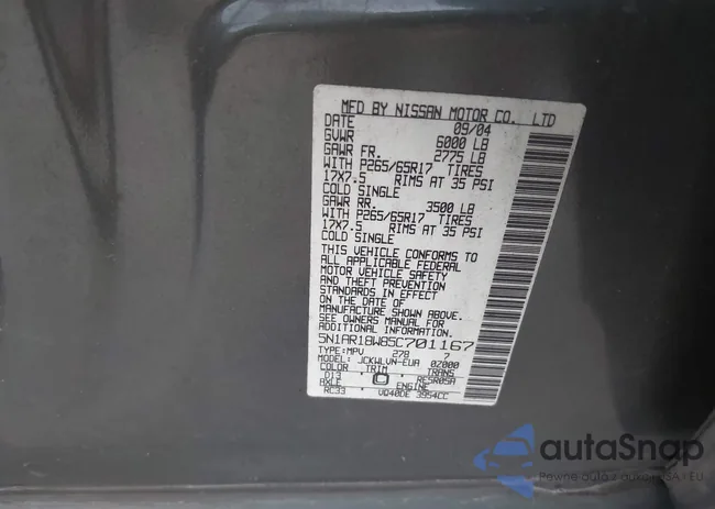 5N1AR18W85C701167: 43162498