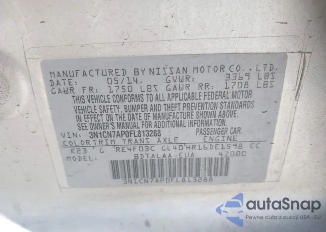 3N1CN7AP0FL813288: 43162603