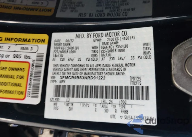 3FMCR9B63NRD91222: 43162604