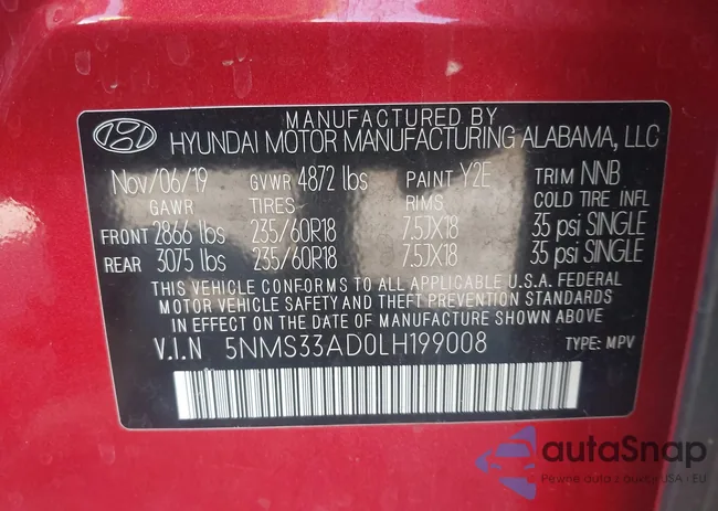 5NMS33AD0LH199008: 43162608