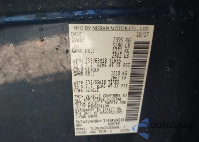 5N1AZ2MH8HN199900: 43161693