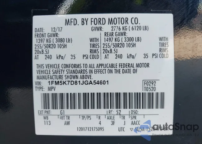 1FM5K7D81JGA54601: 43161712