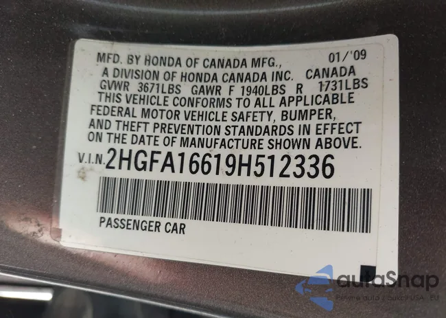 2HGFA16619H512336: 43161717