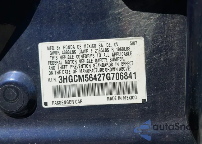3HGCM56427G706841: 43161740