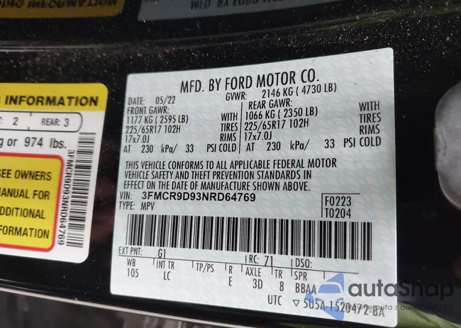 3FMCR9D93NRD64769: 43161849