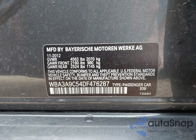 WBA3A9C54DF476287: 43161873