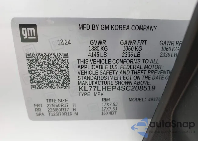 KL77LHEP4SC208519: 43161876