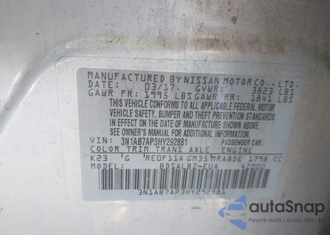 3N1AB7AP3HY292881: 43161877