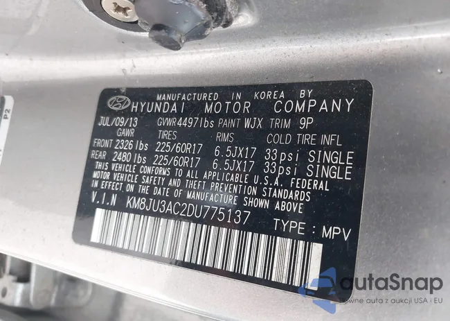 KM8JU3AC2DU775137: 43161944