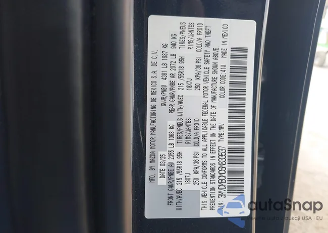 3MVDMBCM0SM833537: 43161989