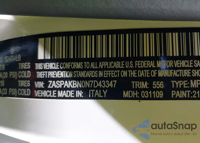 ZASPAKBN0N7D43347: 43161999