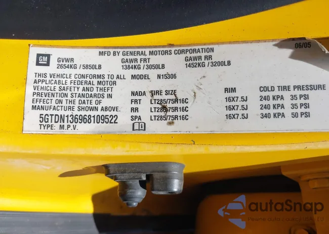 5GTDN136968109522: 43163032