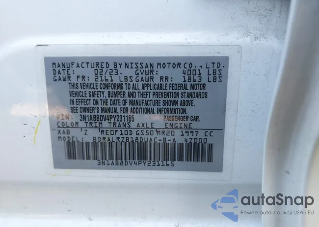 3N1AB8DV4PY231165: 43163133